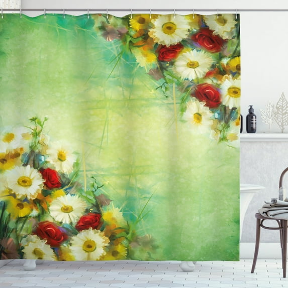 Ambesonne Floral Shower Curtain, Freshening Mother Earth, 69"Wx84"L, Multicolor