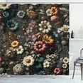 thumbnail image 1 of Ambesonne Floral Shower Curtain, Futurist Garden Flowery Art, 69"Wx75"L, Sage Green Marigold Coral, 1 of 4