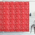thumbnail image 1 of Ambesonne Floral Shower Curtain, Hand Drawn Poppies Flourish, 69"Wx70"L, Vermillion and White, 1 of 4