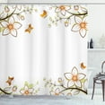 thumbnail image 1 of Ambesonne Floral Shower Curtain, Leaves Branches Buds, 69"Wx70"L, Pale Green Pale Brown, 1 of 3