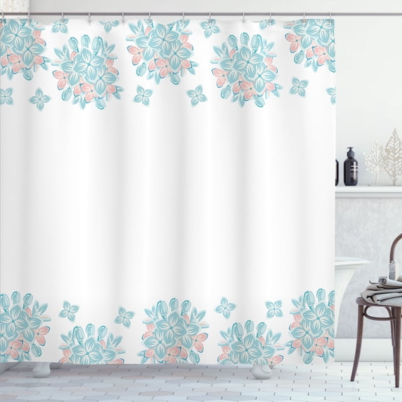 Ambesonne Floral Shower Curtain, Lilac Print Flower Spring, 69"Wx75"L, Pale Turquoise