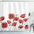 thumbnail image 1 of Ambesonne Floral Shower Curtain, Natural Poppy Garden, 69"Wx70"L, Orange Green, 1 of 3