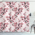 thumbnail image 1 of Ambesonne Floral Shower Curtain, Nature Inspired Branches, 69"Wx84"L, Rose Ruby Black, 1 of 3