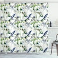 thumbnail image 1 of Ambesonne Floral Shower Curtain, Pea Blossom Design, 69"Wx75"L, Green White Blue, 1 of 5