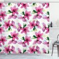 thumbnail image 1 of Ambesonne Floral Shower Curtain, Petals Botany Essence, 69"Wx84"L, Fuchsia Yellow, 1 of 3