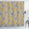 thumbnail image 1 of Ambesonne Floral Shower Curtain, Retro Abstract Daisy Pattern, 69"Wx84"L, Camel Dimgray, 1 of 4