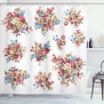 thumbnail image 1 of Ambesonne Floral Shower Curtain, Romance Love Wedding, 69"Wx70"L, Dark Coral Blue Tan, 1 of 5