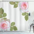 thumbnail image 1 of Ambesonne Floral Shower Curtain, Romantic Roses Love Theme, 69"Wx75"L, Coral Pale Olive Green, 1 of 3