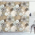 thumbnail image 1 of Ambesonne Floral Shower Curtain, Romantic Wild Flowers Print, 69"Wx70"L, Cocoa White, 1 of 4