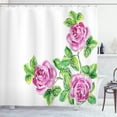 thumbnail image 1 of Ambesonne Floral Shower Curtain, Roses Romance, 69"Wx75"L, Pink Green, 1 of 5