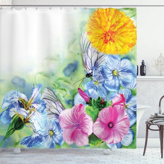Ambesonne Floral Shower Curtain, Spring Blossom, 69"Wx75"L, Multicolor
