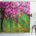 thumbnail image 1 of Ambesonne Floral Shower Curtain, Spring Garden Landscape, 69"Wx75"L, Pink and Green, 1 of 5
