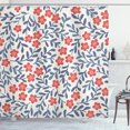 thumbnail image 1 of Ambesonne Floral Shower Curtain, Spring Imagery Vintage, 69"Wx84"L, Cadet Blue Coral Cream, 1 of 3