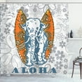 thumbnail image 1 of Ambesonne Floral Shower Curtain, Surfboard and, 69"Wx70"L, Slate Blue Pale Grey, 1 of 5