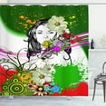 thumbnail image 1 of Ambesonne Floral Shower Curtain, Tropical Flowers Spirals, 69"Wx84"L, Multicolor, 1 of 5