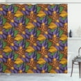 thumbnail image 1 of Ambesonne Floral Shower Curtain, Tropicana Vibes Botany, 69"Wx75"L, Marigold Violet Purple, 1 of 4