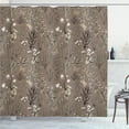 thumbnail image 1 of Ambesonne Floral Shower Curtain, Vintage Garden Botanical Art, 69"Wx70"L, Taupe White, 1 of 4