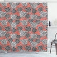 thumbnail image 1 of Ambesonne Floral Shower Curtain, Vintage Monochrome Flowers, 69"Wx84"L, Coral White and Charcoal Grey, 1 of 5