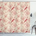 thumbnail image 1 of Ambesonne Floral Shower Curtain, Vintage Style Flowers Art, 69"Wx84"L, Eggshell and Vermilion, 1 of 4