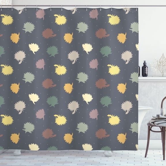 Ambesonne Floral Shower Curtain, Vintage Sunflower Pattern, 69"Wx70"L, Pastel Yellow Pale Grey