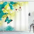 thumbnail image 1 of Ambesonne Floral Shower Curtain, Wild Flowers and Butterflies, 69"Wx70"L, Dark Turquoise, 1 of 5