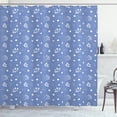 thumbnail image 1 of Ambesonne Floral Shower Curtain, Winter Color Falling Leaves, 69"Wx84"L, Ceil Blue and Off White, 1 of 4