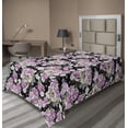 thumbnail image 1 of Ambesonne Floral Skull Flat Bedding Sheet Soft Top Sheet, Goth Rose Peony Flower, Twin, Soft Pink Olive Green, 1 of 1