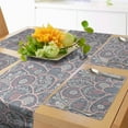 thumbnail image 1 of Ambesonne Floral Table Runner & Placemats, Abstract Flowers Muted Tones, Placemat 4 pcs + Runner 14"x90", Purpleblue Pale Salmon, 1 of 2