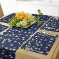 thumbnail image 1 of Ambesonne Floral Table Runner & Placemats, Blossoming Flower Motifs, Placemat 4 pcs + Runner 12"x90", Night Blue, 1 of 2