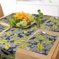 thumbnail image 1 of Ambesonne Floral Table Runner & Placemats, Contrast Tones Florets, Placemat 4 pcs + Runner 14"x90", Yellow and Grey, 1 of 2