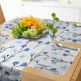 thumbnail image 1 of Ambesonne Floral Table Runner & Placemats, Cornflowers and Dragonflies, Placemat 4 pcs + Runner 14"x90", Purple Sea Blue, 1 of 2