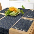 thumbnail image 1 of Ambesonne Floral Table Runner & Placemats, Droplet Motif, Placemat 4 pcs + Runner 16"x90", Dark Blue Green, 1 of 2