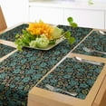 thumbnail image 1 of Ambesonne Floral Table Runner & Placemats, Earth Toned Flower Petals, Placemat 4 pcs + Runner 12"x72", Teal Burnt Sienna Black, 1 of 2