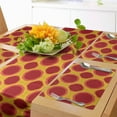 thumbnail image 1 of Ambesonne Floral Table Runner & Placemats, Floral Petals and Hexagons, Placemat 4 pcs + Runner 16"x90", Earth Yellow Vermilion, 1 of 2