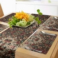 thumbnail image 1 of Ambesonne Floral Table Runner & Placemats, Flower Dream Scene Victorian, Placemat 4 pcs + Runner 12"x90", Ruby Laurel Green and Camel, 1 of 4