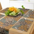 thumbnail image 1 of Ambesonne Floral Table Runner & Placemats, Flowers and Peacock, Placemat 4 pcs + Runner 12"x72", Petrol Blue Pale Coffee, 1 of 2