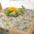 thumbnail image 1 of Ambesonne Floral Table Runner & Placemats, Flowers and Striped Leaves, Placemat 4 pcs + Runner 12"x72", Eggshell and Multicolor, 1 of 2