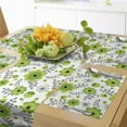 thumbnail image 1 of Ambesonne Floral Table Runner & Placemats, Fresh Tones Spring Blossoms, Placemat 4 pcs + Runner 16"x72", Yellow Green Fern Green, 1 of 2