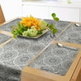 thumbnail image 1 of Ambesonne Floral Table Runner & Placemats, Gradient Flowers Graphic, Placemat 4 pcs + Runner 12"x72", Dust Ivory and Grey, 1 of 2