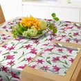 thumbnail image 1 of Ambesonne Floral Table Runner & Placemats, Lily Blossoms Garden Art, Placemat 4 pcs + Runner 14"x72", Magenta Green and White, 1 of 2