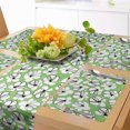 thumbnail image 1 of Ambesonne Floral Table Runner & Placemats, Modern Grunge Summer Petals, Placemat 4 pcs + Runner 16"x72", Shamrock Green Black, 1 of 2