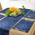thumbnail image 1 of Ambesonne Floral Table Runner & Placemats, Oriental Circular Design, Placemat 4 pcs + Runner 16"x90", Navy Blue White and Blue, 1 of 2