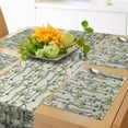 thumbnail image 1 of Ambesonne Floral Table Runner & Placemats, Ornamental Botanical Theme, Placemat 4 pcs + Runner 12"x72", Pale Green Yellow, 1 of 2
