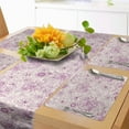 thumbnail image 1 of Ambesonne Floral Table Runner & Placemats, Retro Flowers Soft Tones, Placemat 4 pcs + Runner 16"x72", Fuchsia Pale Pink, 1 of 2