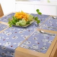 thumbnail image 1 of Ambesonne Floral Table Runner & Placemats, Sakura Flowers and Ladybugs, Placemat 4 pcs + Runner 12"x72", Pale Ceil Blue White, 1 of 2