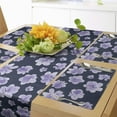 thumbnail image 1 of Ambesonne Floral Table Runner & Placemats, Watercolor Flower Blossoms, Placemat 4 pcs + Runner 14"x90", Night Blue Lavender, 1 of 2