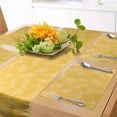 thumbnail image 1 of Ambesonne Floral Table Runner & Placemats, Wildflowers Outline Drawings, Placemat 4 pcs + Runner 14"x72", Mustard and White, 1 of 2