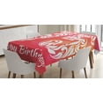 thumbnail image 1 of Ambesonne Floral Tablecloth Rectangular Table Cover, 75 Swirls, 52"x70", Pink Orange and White, 1 of 4