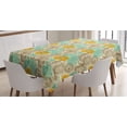 thumbnail image 1 of Ambesonne Floral Tablecloth Rectangular Table Cover, Abstract Carnations Art, 60"x90", Tan Turquoise Marigold, 1 of 3