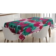 thumbnail image 1 of Ambesonne Floral Tablecloth Rectangular Table Cover, Abstract Tulips Flowers, 52"x70", Jade Green and Red, 1 of 4